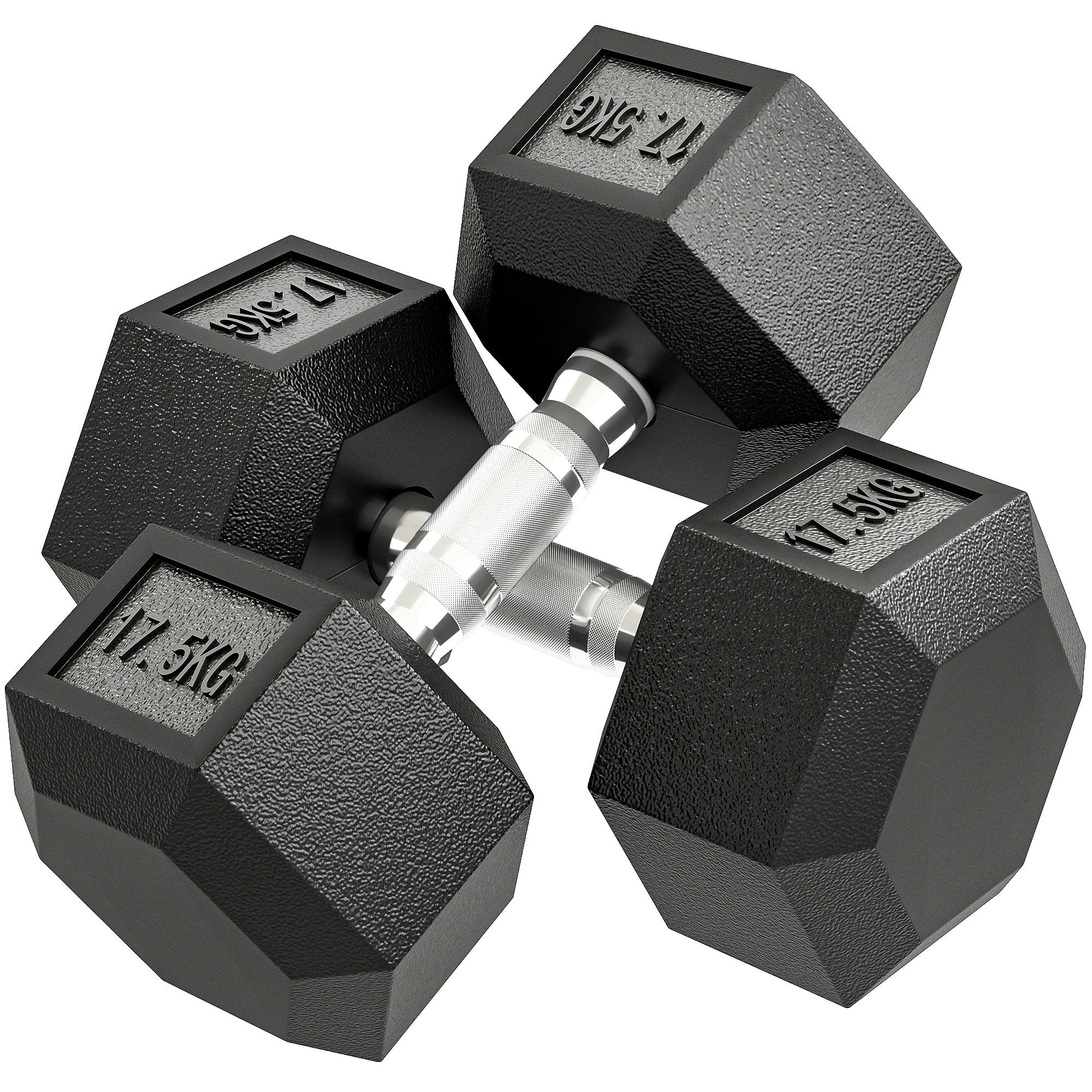 40KG Rubber Hex Dumbbell Set – Home Gym Hand Weights